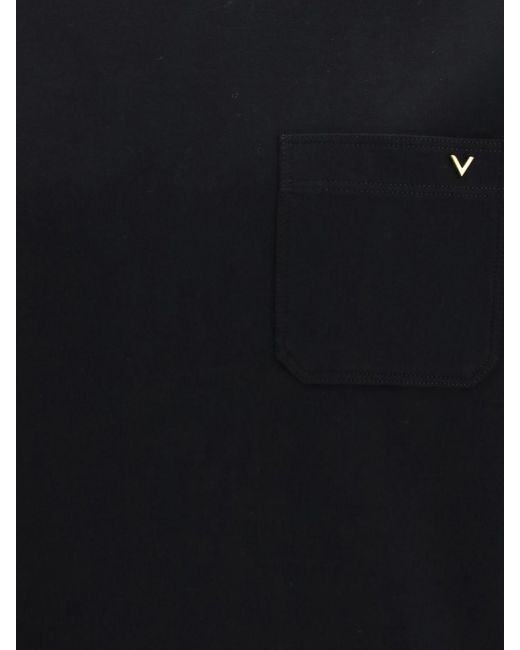 Valentino Blue Crewneck Cotton Sweatshirt With Vlogo Signature Detail for men