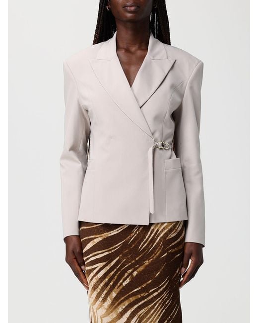 Just Cavalli Natural Polyester Blazer With Ribbon