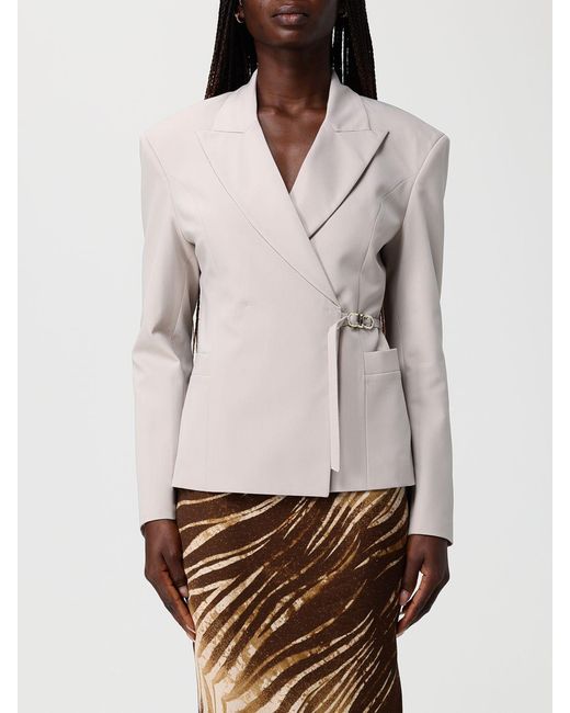 Just Cavalli Natural Polyester Blazer With Ribbon