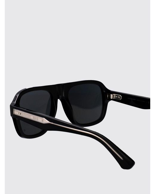 Burberry Black Aviator Acetate Sunglasses With Tortoiseshell Frame for men