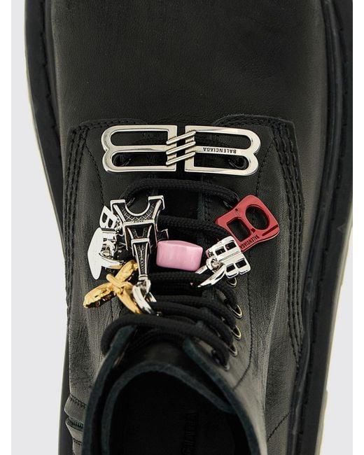 Balenciaga Black Strike Platform Ankle Boots With Charms