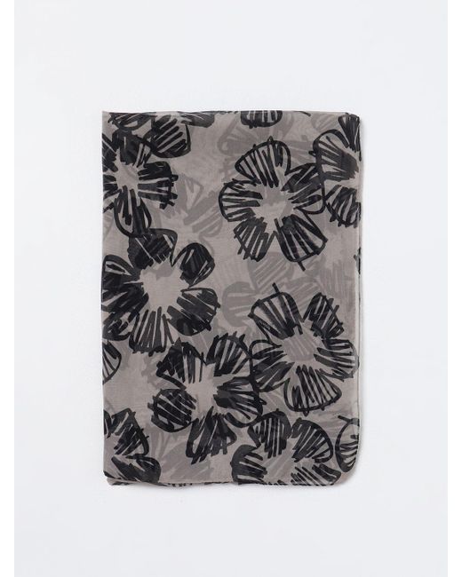 Sciarpa in seta con stampa floreale di Max Mara in Gray