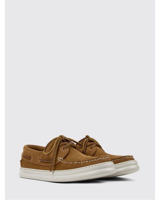 Camper Brown Runner Suede Boat Loafers for men