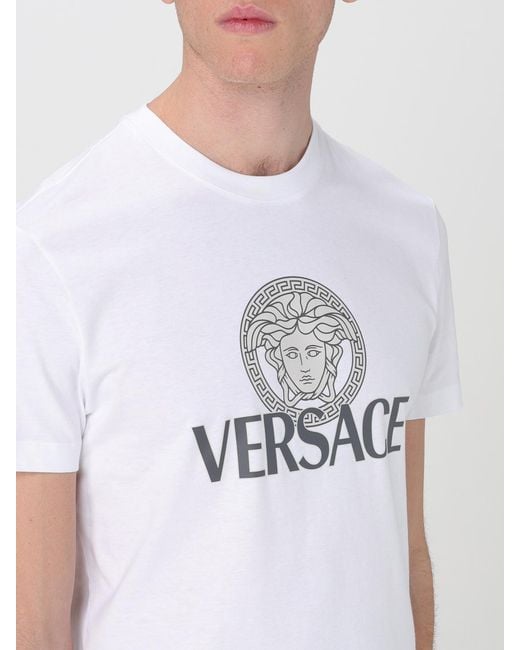 T-Shirt Medusa À Logo Imprimé Versace pour homme en coloris White
