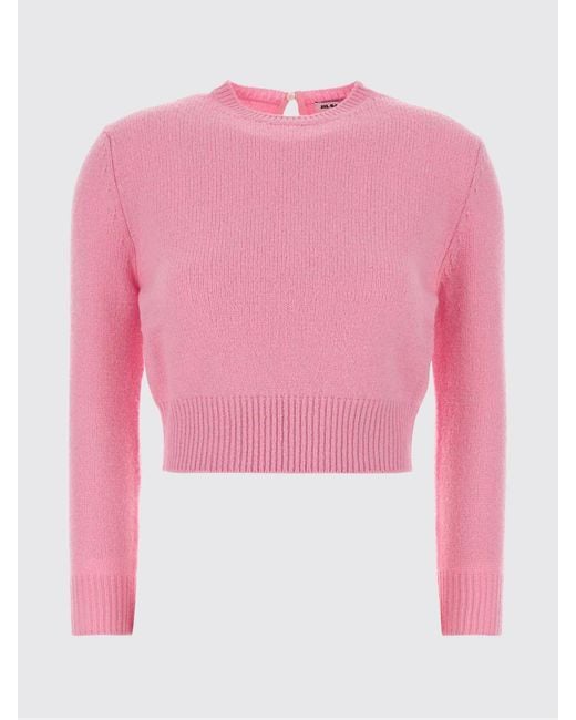 Jil Sander Pink Virgin Wool Cropped Sweater