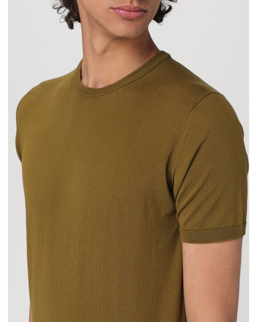T-shirt in filo di cotone di Roberto Collina in Green da Uomo