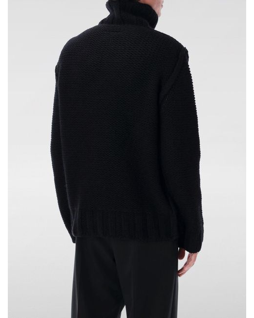 MM6 by Maison Margiela Black Turtleneck Sweater With Logo for men