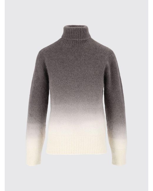 Kangra Gray Abstract Print Turtleneck Jumper