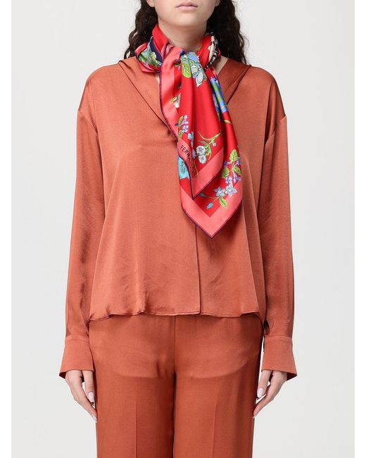 Ferragamo Red Pegasus Print Silk Foulard