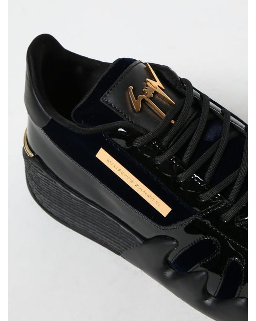 Sneakers Talon in velluto e vernice di Giuseppe Zanotti in Black da Uomo