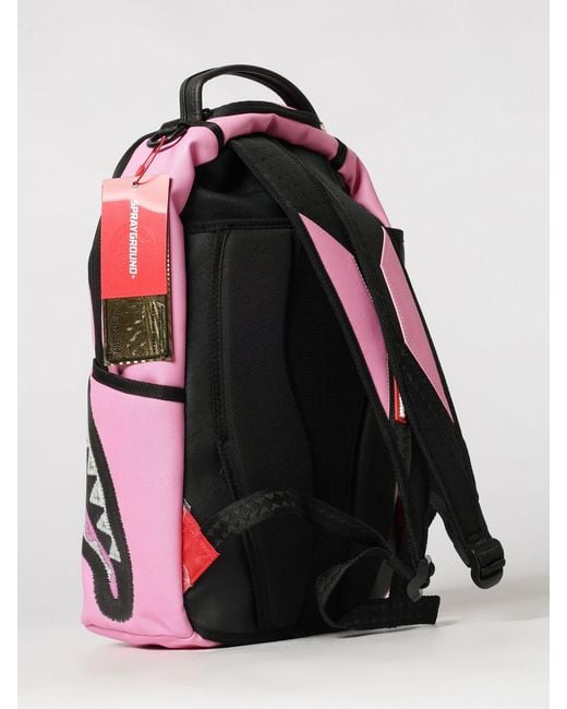 Sprayground Pink Pvc Backpack With All-Over Logo Print And Laptop Pocket for men