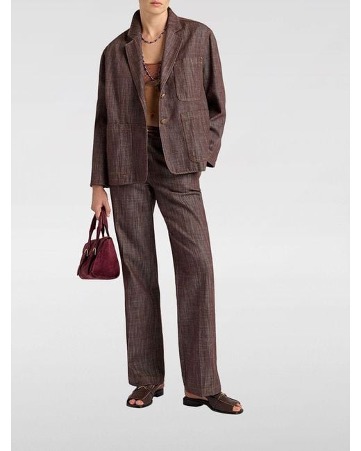 Momoní Brown MomonÌ Single-Breasted Cotton Blazer