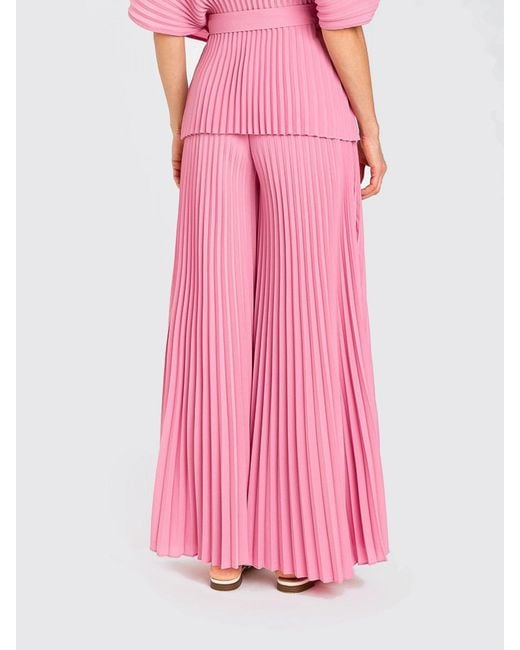 Twinset Pink Pleated Crêpe Trousers