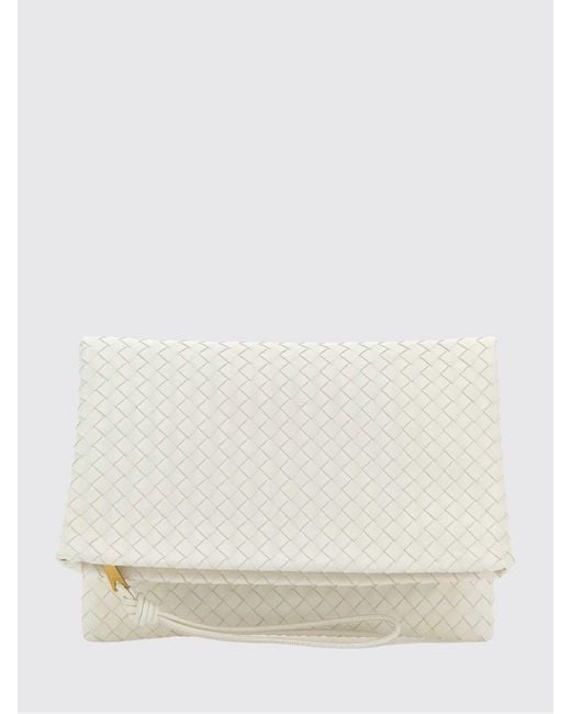 Bottega Veneta Natural Giornale Woven Leather Clutch