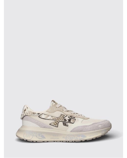 Premiata White Lauryn Suede And Mesh Sneakers