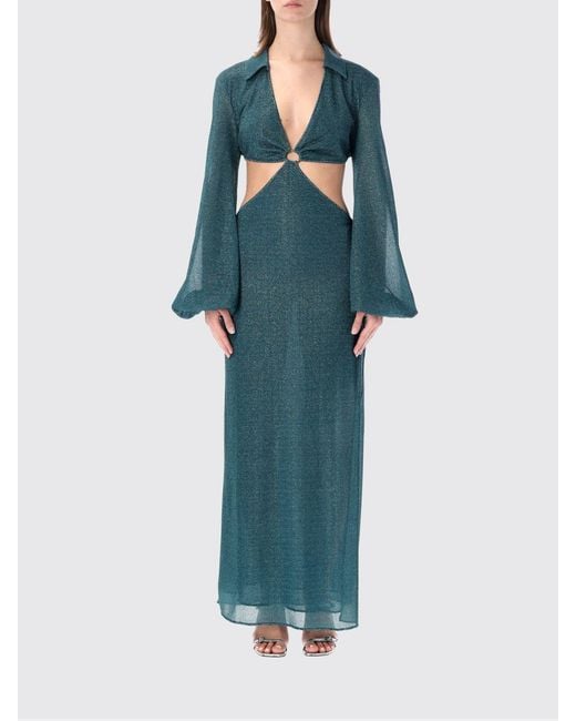Oseree Blue Lurex Viscose Dress