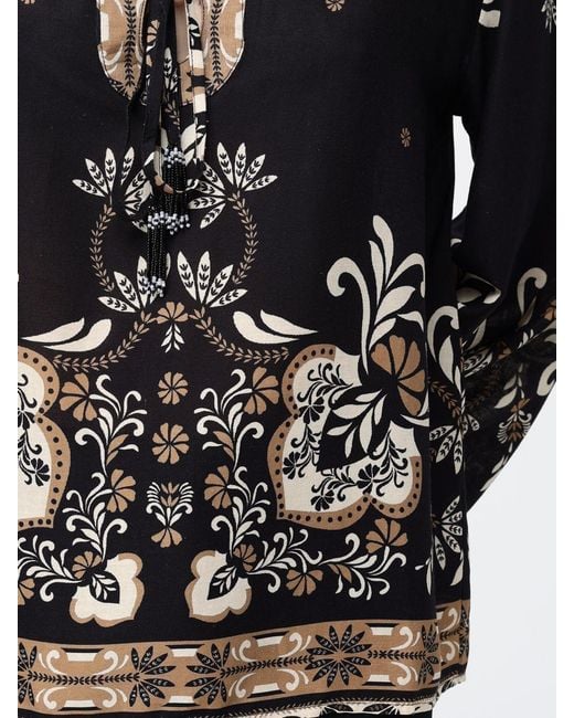 Twinset Black Liberty Cotton Kaftan