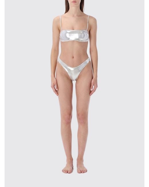 MATINEÉ White Bandeau Bikini With Square Neckline And Brazilian Briefs