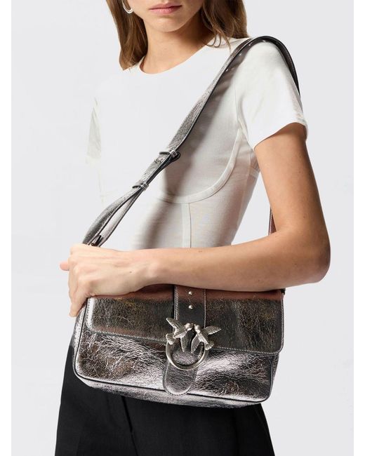 Pinko Gray Shoulder Bag