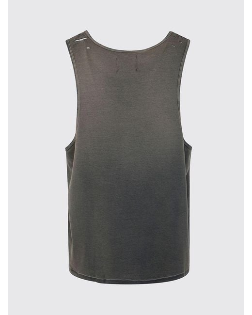 GALLERY DEPT. Gray Cotton Tank Top With Printed Logo And U-Neck for men