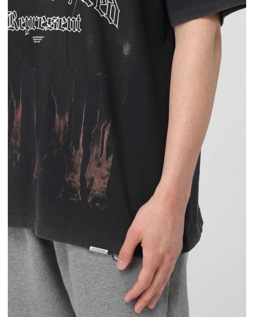 T-shirt in cotone stampato di Represent in Black da Uomo