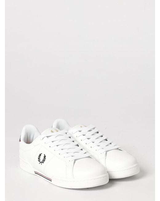 Fred Perry White Leather Sneakers for men