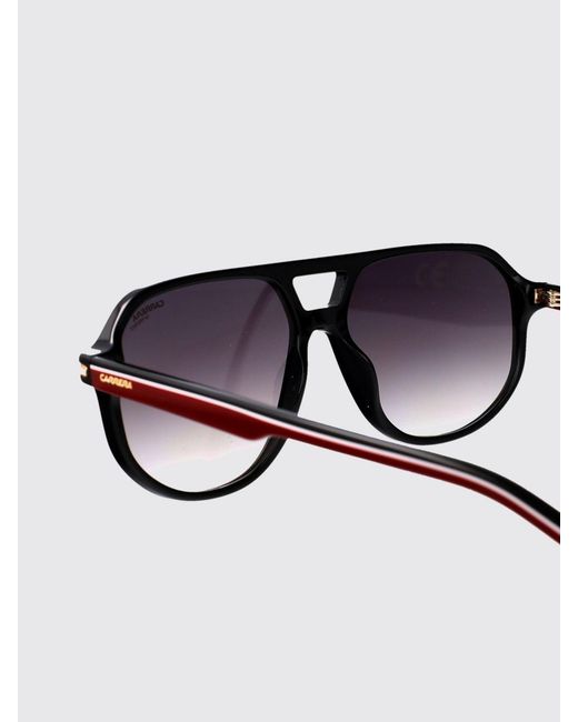 Carrera Black Rounded Acetate Aviator Sunglasses With Double Bridge for men