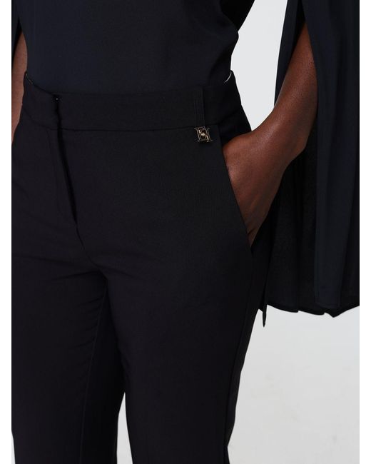 Elisabetta Franchi Black Crêpe Cropped Tailored Trousers