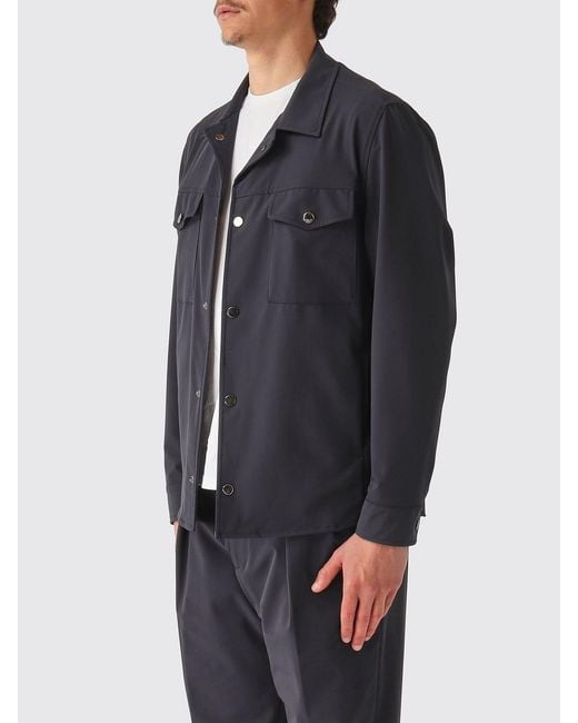 Briglia 1949 Gray Technical Fabric Shirt Jacket for men