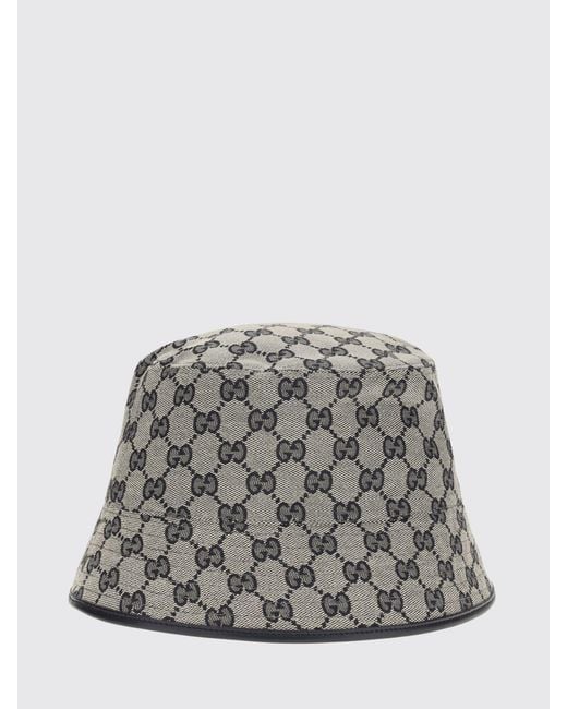 Gucci Gray Fischerhut Aus Gg Supreme-Canvas Mit Monogramm Und Mittlerer Krempe