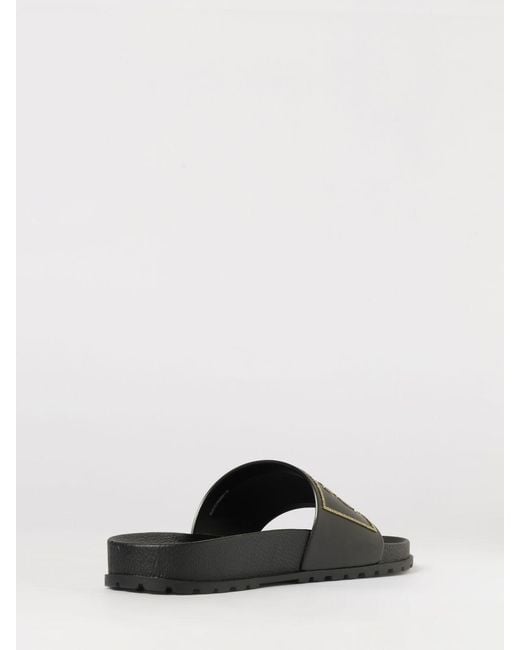 Versace Jeans Couture White Glitter Logo Rubber Sliders