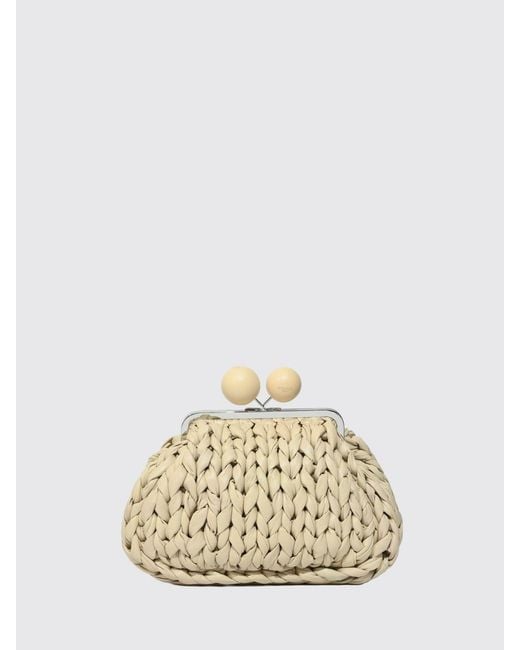 Weekend by Maxmara Natural Woven Leather Clutch