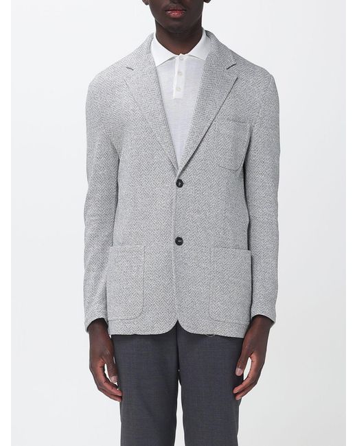 Ballantyne Gray Single-Breasted Cotton Blazer for men