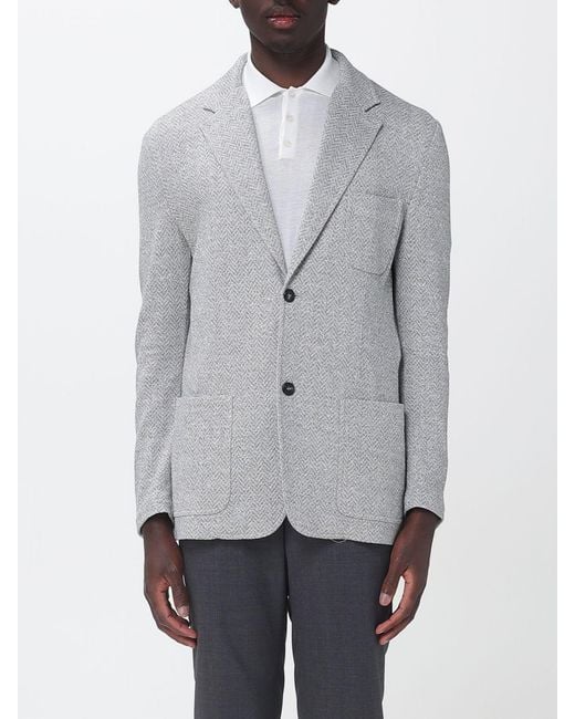 Ballantyne Gray Single-Breasted Cotton Blazer for men