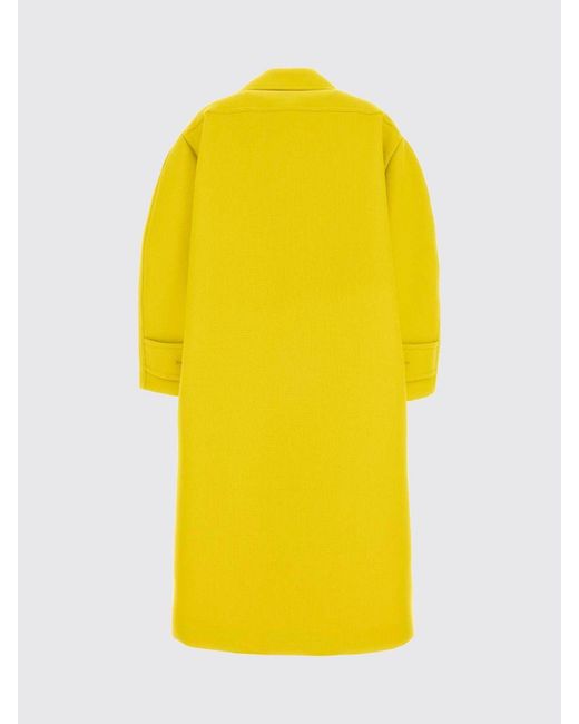 Balenciaga Yellow Wool Double Breasted Coat