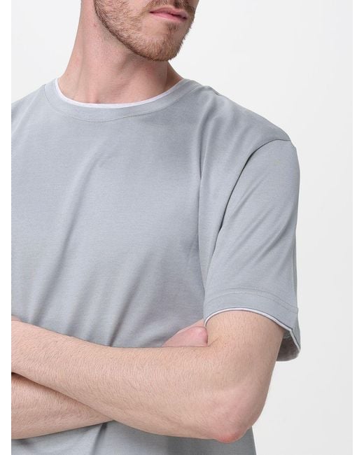 Eleventy Gray Basic Cotton T-Shirt for men