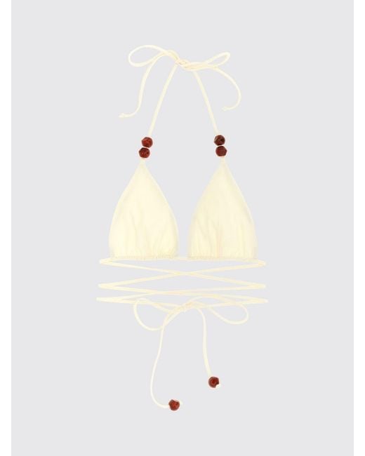 Magda Butrym White Stretch Polyamide Bikini Top