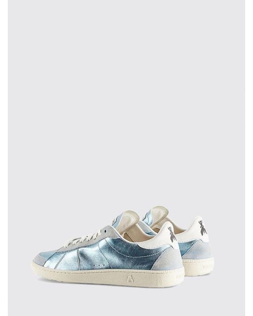Patrizia Pepe Blue Skin '93 Laminated Leather Used Effect Sneakers
