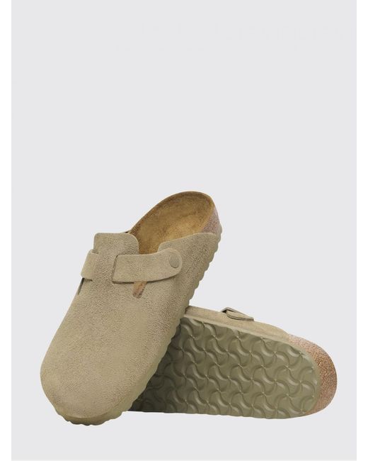 Birkenstock White Boston Suede Mules for men