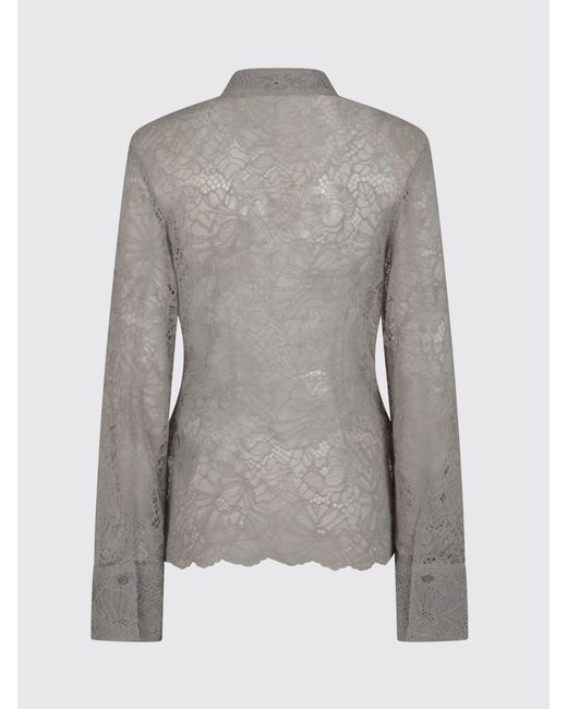 ROTATE BIRGER CHRISTENSEN Gray Lace Shirt