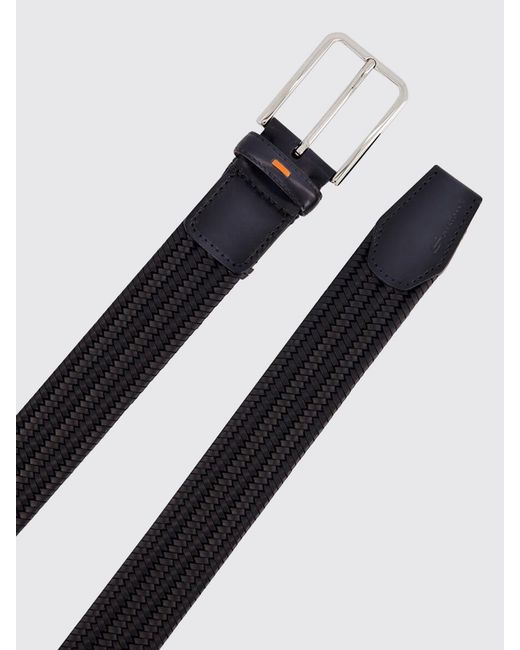 Santoni White Braided Leather Belt for men