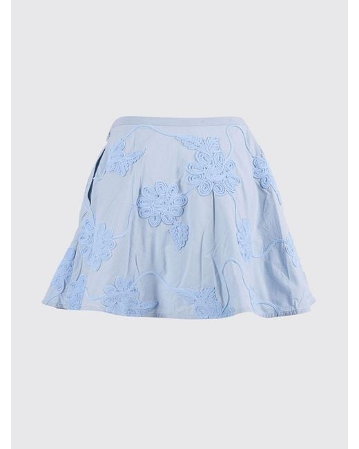 ROTATE BIRGER CHRISTENSEN Blue A-Line Mini Skirt