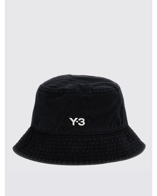 Y-3 Black Cotton Hat With Embroidered Logo for men