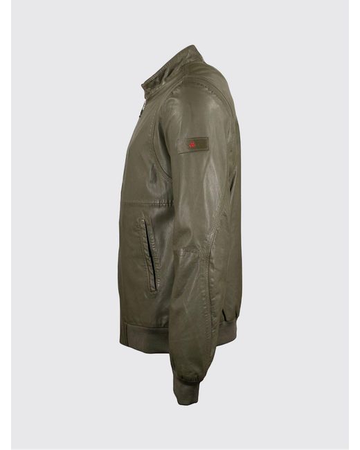 Peuterey Green Leather Bomber for men