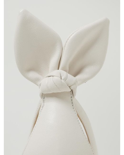 Aquazzura Natural Bow Tie Leather Pumps