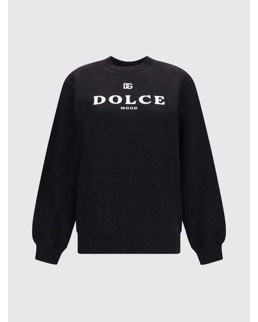 Dolce & Gabbana Blue Dolce &Amp Gabbana Cotton Crewneck Sweatshirt With Contrast Logo