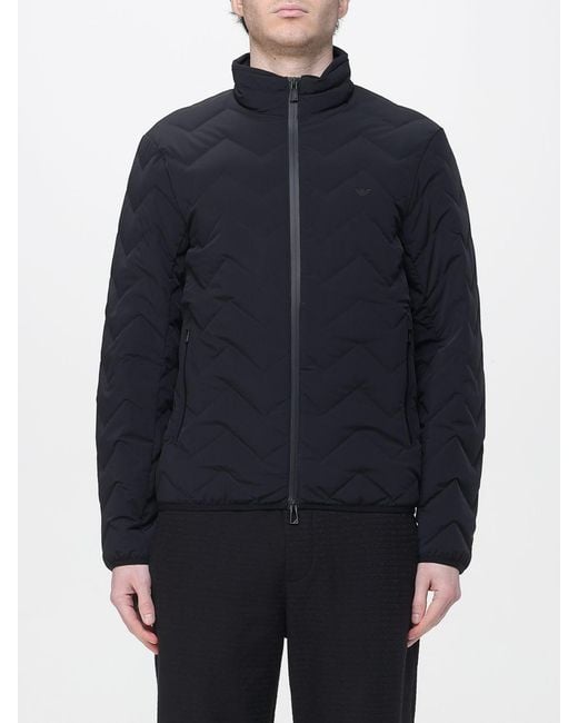 Emporio Armani Blue Padded Zip Down Jacket for men