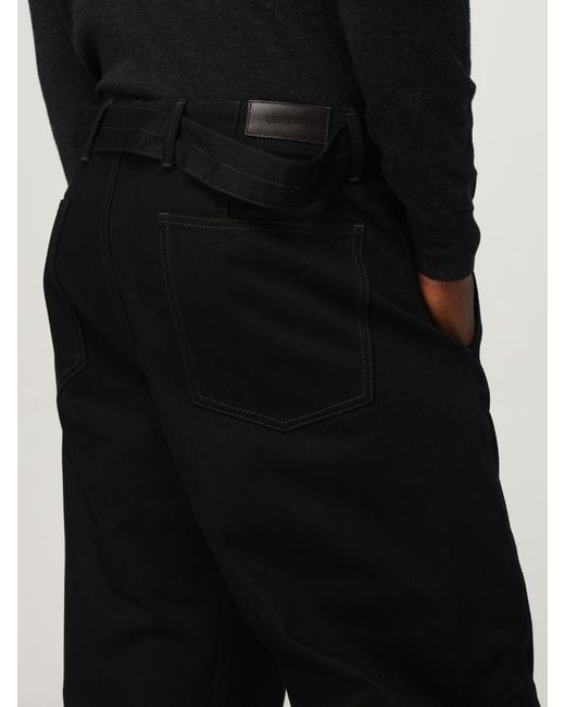 Lemaire Black Cotton Trousers for men
