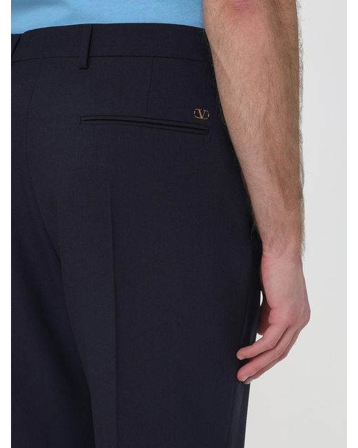 Valentino Blue Wool Blend Tailored Trousers for men