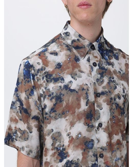ARMANI EXCHANGE Gray Printed Viscose Casual Shirt for men